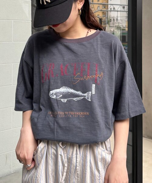 CIAOPANIC TYPY(チャオパニックティピー)の「【GOOD HOLIDAY】シアースラブアソートスーベニアTee(Tシャツ/カットソー・レディース・イエロー/ホワイト系その他/ホワイト/チャコールグレー・ONE SIZE)」の7枚目の写真