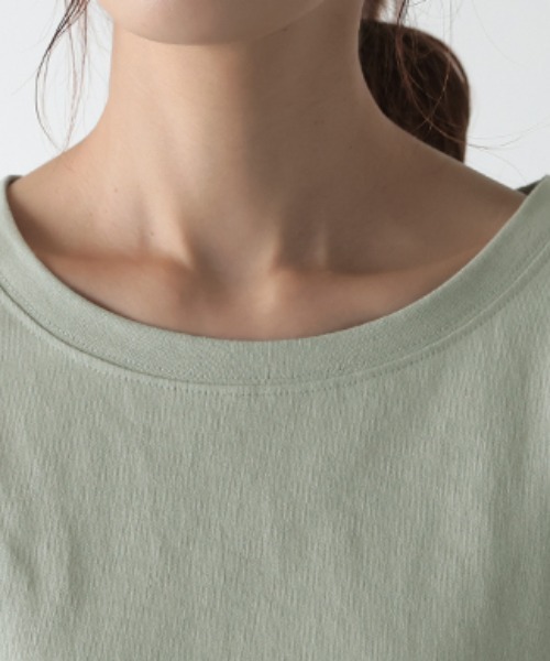 HUG.U(ハグユー)の「綿100% ヘビーオンスTシャツ(Tシャツ/カットソー・レディース・ホワイト/オリーブ/ブラック/ダークグレー/ダークベージュ/セージグリーン/モカ・FREE)」の21枚目の写真