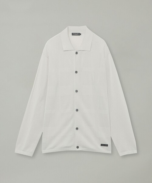 BLACK LABEL CRESTBRIDGE(ブラックレーベル・クレストブリッジ)の「ペーパーミックスシアーチェックカーディガン(カーディガン/ボレロ・メンズ・ホワイト系その他/ネイビー・L/M)」の8枚目の写真