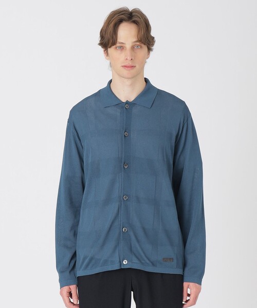 BLACK LABEL CRESTBRIDGE(ブラックレーベル・クレストブリッジ)の「ペーパーミックスシアーチェックカーディガン(カーディガン/ボレロ・メンズ・ホワイト系その他/ネイビー・L/M)」の10枚目の写真