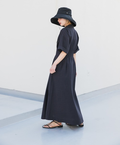 SENSE OF PLACE by URBAN RESEARCH(センスオブプレイスバイアーバンリサーチ)の「ウエストタックシャツワンピース(ワンピース・レディース・ベージュ/カーキ/チャコールグレー/ライトブルー/ブルー系その他/レッド・S/ONE)」の14枚目の写真