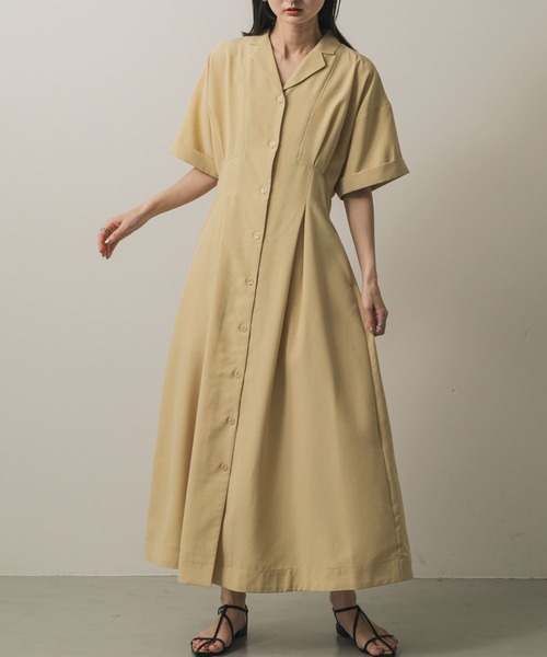 SENSE OF PLACE by URBAN RESEARCH(センスオブプレイスバイアーバンリサーチ)の「ウエストタックシャツワンピース(ワンピース・レディース・ベージュ/カーキ/チャコールグレー/ライトブルー/ブルー系その他/レッド・S/ONE)」の18枚目の写真