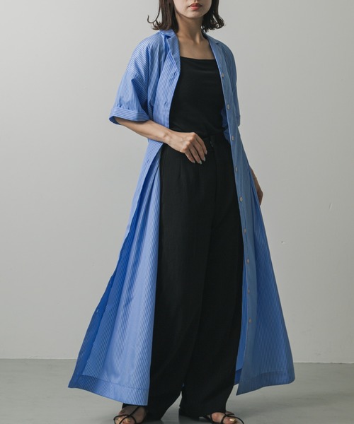 SENSE OF PLACE by URBAN RESEARCH(センスオブプレイスバイアーバンリサーチ)の「ウエストタックシャツワンピース(ワンピース・レディース・ベージュ/カーキ/チャコールグレー/ライトブルー/ブルー系その他/レッド・S/ONE)」の5枚目の写真