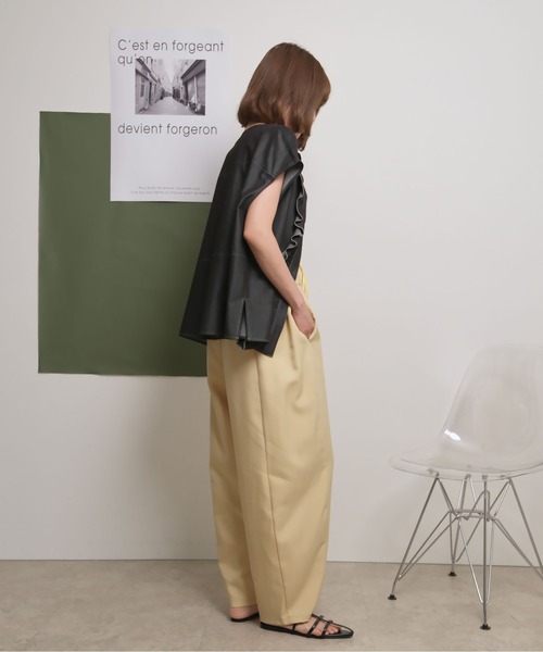 palm RICHE(ポームリシュ)の「ウエストレイヤードデザインパンツ(その他パンツ・レディース・イエロー/ネイビー/ブラック・M)」の22枚目の写真