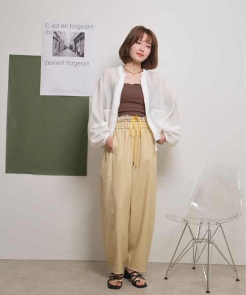 palm RICHE(ポームリシュ)の「ウエストレイヤードデザインパンツ(その他パンツ・レディース・イエロー/ネイビー/ブラック・M)」の19枚目の写真