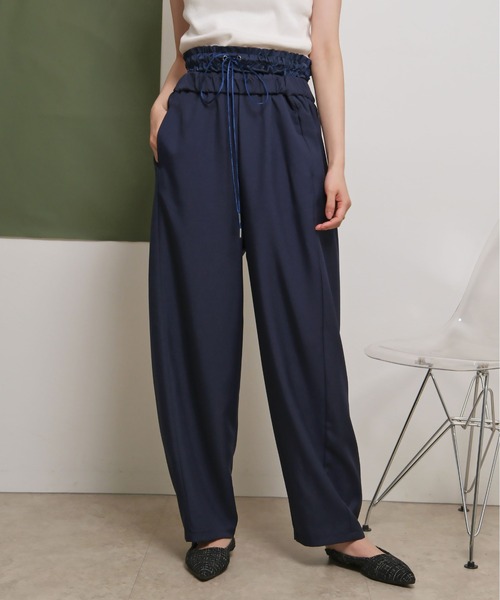 palm RICHE(ポームリシュ)の「ウエストレイヤードデザインパンツ(その他パンツ・レディース・イエロー/ネイビー/ブラック・M)」の9枚目の写真