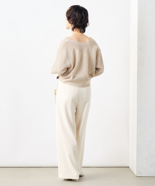 NOLLEY’S(ノーリーズ)の「《セットアップ対応》ウォッシャブル麻調タックワイドパンツ(その他パンツ・レディース・キナリ/ネイビー/ライトグレー・34/36/38)」の10枚目の写真
