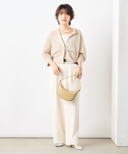 NOLLEY’S(ノーリーズ)の「《セットアップ対応》ウォッシャブル麻調タックワイドパンツ(その他パンツ・レディース・キナリ/ネイビー/ライトグレー・34/36/38)」の14枚目の写真