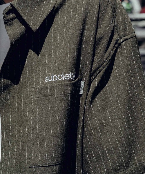 Subciety（サブサエティ）の「Stripe shirt（シャツ/ブラウス・メンズ・オリーブ/ブラック/ホワイト・SMALL/MEDIUM/LARGE/X-LARGE）」の5枚目の写真