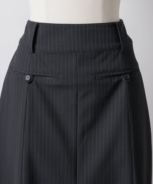 セール】midi pocket stripe skirt / ミディポケットストライプ
