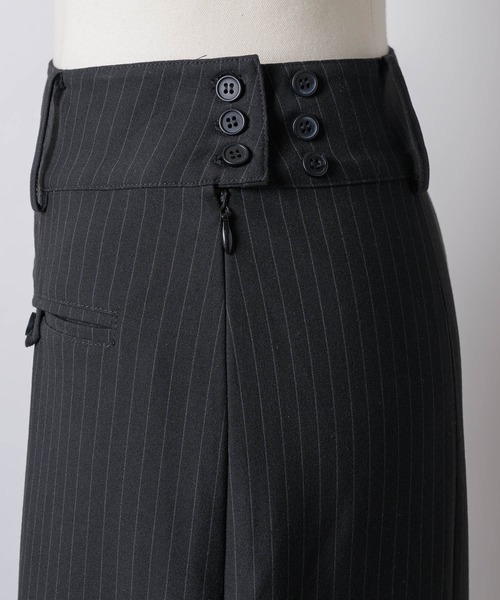 セール】midi pocket stripe skirt / ミディポケットストライプ