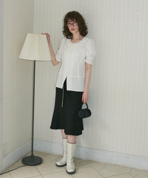 midi pocket stripe skirt / ミディポケットストライプスカート