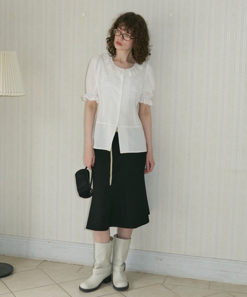 セール】midi pocket stripe skirt / ミディポケットストライプ