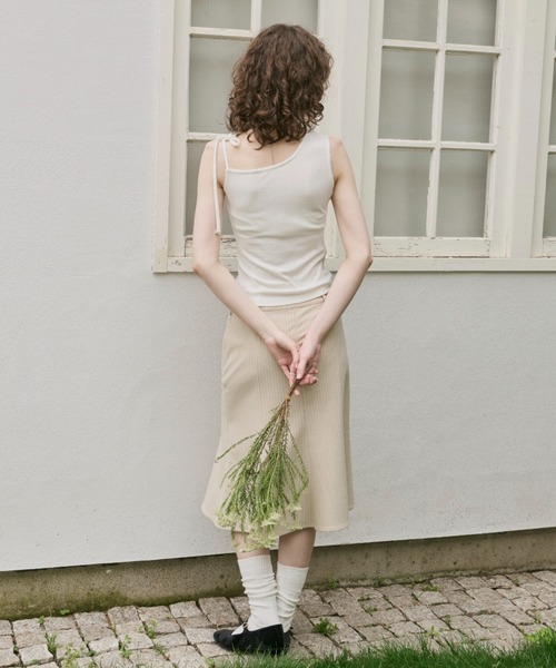 GIUNON（ジウノン）の「midi pocket stripe skirt / ミディポケットストライプスカート（スカート・レディース・ベージュ/ブラック・FREE）」の5枚目の写真