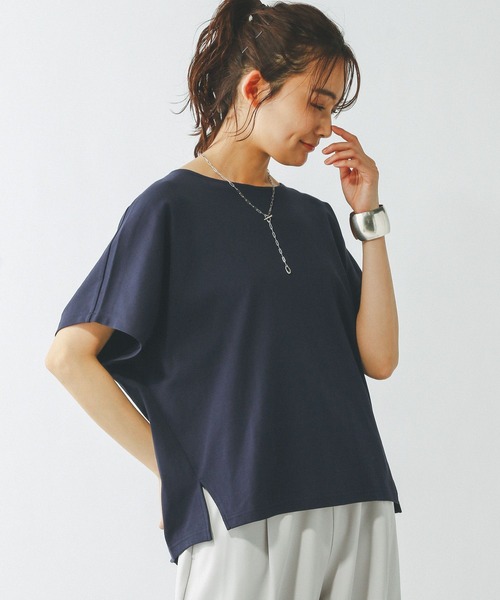 GLOBAL WORK（グローバルワーク）の「なめらかタッチドルマン半袖/289393（Tシャツ/カットソー・レディース・テラコッタ/ブラック/オフホワイト/ネイビー/モカ・LARGE/MEDIUM）」の5枚目の写真