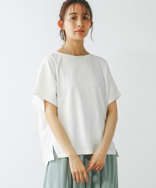 GLOBAL WORK（グローバルワーク）の「なめらかタッチドルマン半袖/289393（Tシャツ/カットソー・レディース・テラコッタ/ブラック/オフホワイト/ネイビー/モカ・LARGE/MEDIUM）」の2枚目の写真