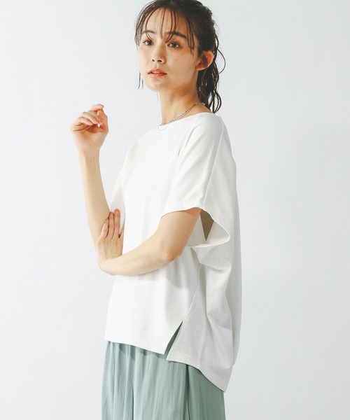 GLOBAL WORK（グローバルワーク）の「なめらかタッチドルマン半袖/289393（Tシャツ/カットソー・レディース・テラコッタ/ブラック/オフホワイト/ネイビー/モカ・LARGE/MEDIUM）」の9枚目の写真