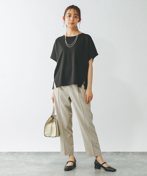 GLOBAL WORK（グローバルワーク）の「なめらかタッチドルマン半袖/289393（Tシャツ/カットソー・レディース・テラコッタ/ブラック/オフホワイト/ネイビー/モカ・LARGE/MEDIUM）」の10枚目の写真