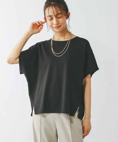 GLOBAL WORK（グローバルワーク）の「なめらかタッチドルマン半袖/289393（Tシャツ/カットソー・レディース・テラコッタ/ブラック/オフホワイト/ネイビー/モカ・LARGE/MEDIUM）」の12枚目の写真