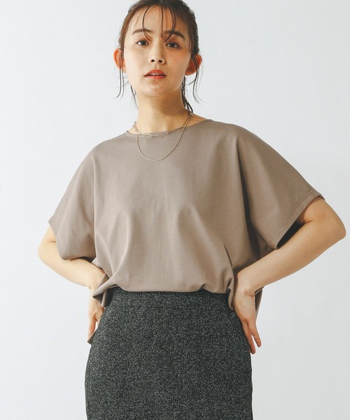 GLOBAL WORK（グローバルワーク）の「なめらかタッチドルマン半袖/289393（Tシャツ/カットソー・レディース・テラコッタ/ブラック/オフホワイト/ネイビー/モカ・LARGE/MEDIUM）」の21枚目の写真