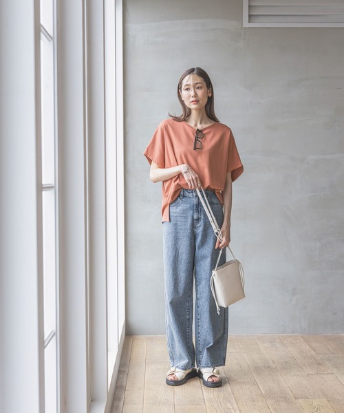 のの 2点 セール】なめらかタッチドルマン半袖/289393（Tシャツ/カットソー