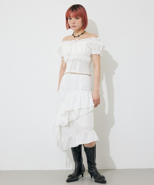 COTTON LACE TOPS コットン レース トップス 夏服 半袖（Tシャツ
