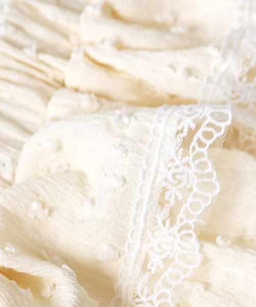 LA POMME petit（ラポミ・プチ）の「Flare Layered Embroidery Skirt（スカート・レディース・アイボリー・FREE）」の3枚目の写真