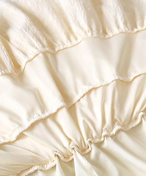LA POMME petit（ラポミ・プチ）の「Flare Layered Embroidery Skirt（スカート・レディース・アイボリー・FREE）」の4枚目の写真