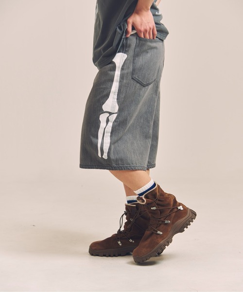 VANSON（ヴァンソン）の「VANSON-SKELTON BONES-Denim Shorts（デニム