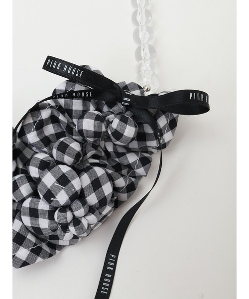 PINK HOUSE(ピンクハウス)の「gingham check shibori flower necklace(ネックレス・レディース・ピンク/ブラック/ライトブルー・フリー)」の6枚目の写真