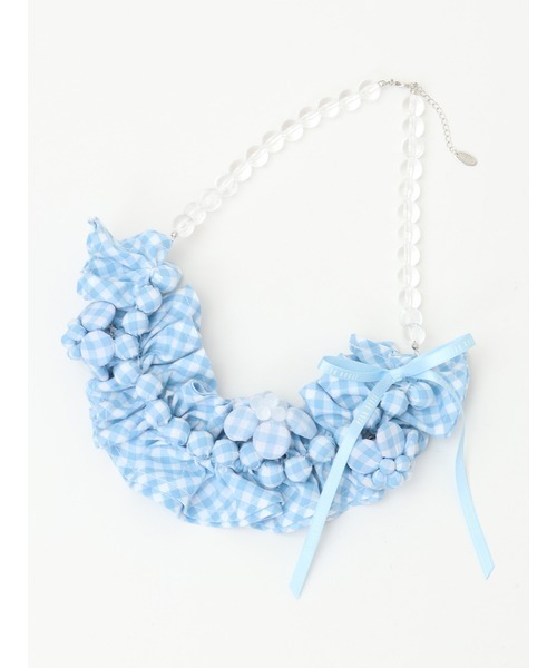 PINK HOUSE(ピンクハウス)の「gingham check shibori flower necklace(ネックレス・レディース・ピンク/ブラック/ライトブルー・フリー)」の13枚目の写真