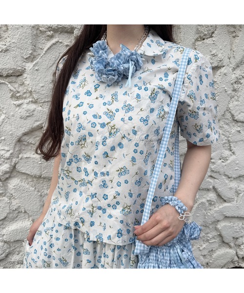 PINK HOUSE(ピンクハウス)の「gingham check shibori flower necklace(ネックレス・レディース・ピンク/ブラック/ライトブルー・フリー)」の11枚目の写真