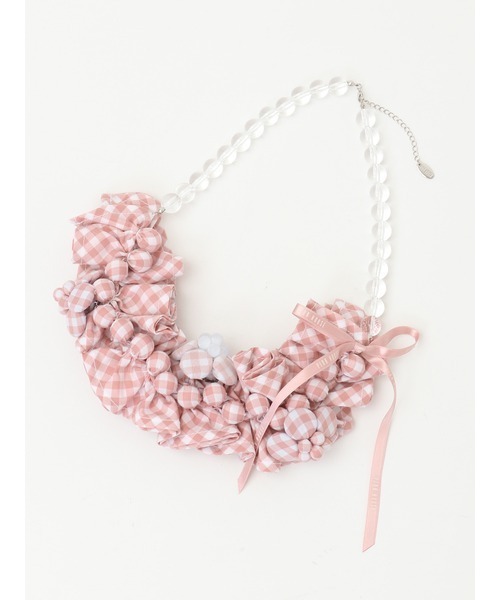 PINK HOUSE(ピンクハウス)の「gingham check shibori flower necklace(ネックレス・レディース・ピンク/ブラック/ライトブルー・フリー)」の15枚目の写真