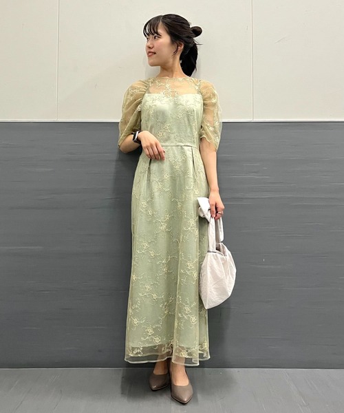 セール】kaene ボリュームスリーブレースドレス（ワンピース）｜URBAN