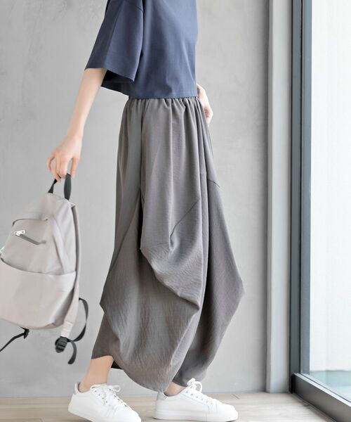 rps(アールピーエス)の「変形ドレープコクーンスカーチョ(その他パンツ・レディース・ブラック/チャコールグレー・フリー)」の9枚目の写真