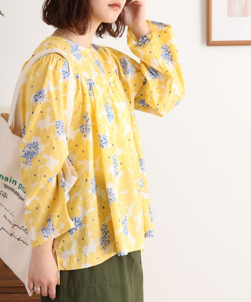 FUNALIVE(ファンアライブ)の「LUEUF 60ローン アトリエプルオーバー(Tシャツ/カットソー・レディース・ネイビー/イエロー・FREE)」の9枚目の写真
