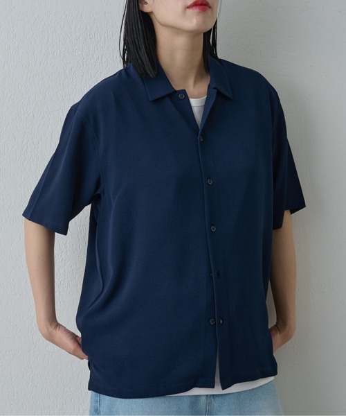 COLONY 2139（コロニートゥーワンスリーナイン）の「マイクロサッカー半袖シャツ（シャツ/ブラウス・メンズ・ネイビー/ホワイト・MEDIUM/LARGE）」の2枚目の写真