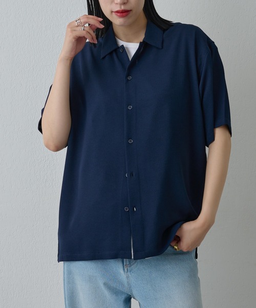 COLONY 2139（コロニートゥーワンスリーナイン）の「マイクロサッカー半袖シャツ（シャツ/ブラウス・メンズ・ネイビー/ホワイト・MEDIUM/LARGE）」の7枚目の写真