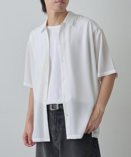 COLONY 2139（コロニートゥーワンスリーナイン）の「マイクロサッカー半袖シャツ（シャツ/ブラウス・メンズ・ネイビー/ホワイト・MEDIUM/LARGE）」の3枚目の写真