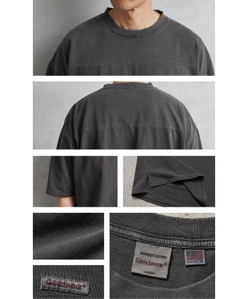 WAIPER.inc(ワイパーインク)の「Goodwear グッドウェア 2W7-15208 USAコットン S/S ガーメントダイ フットボール Tシャツ BIG(Tシャツ/カットソー・メンズ・ブルー系その他/チャコールグレー/ブルー系その他2・XL/L/M/S)」の7枚目の写真