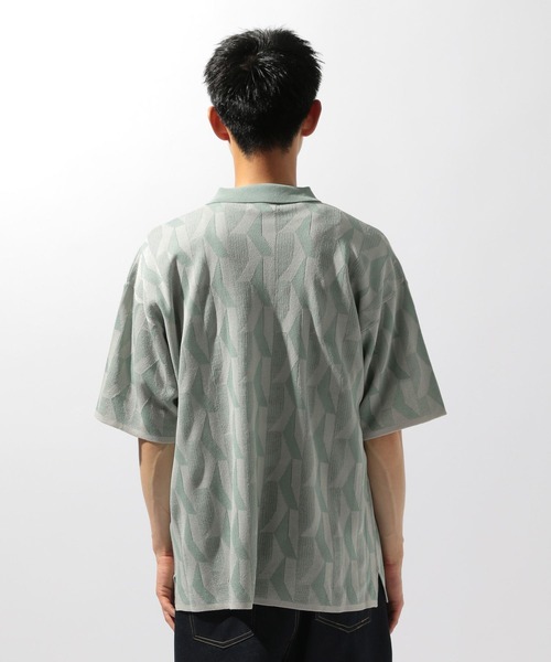 niko and...（ニコアンド）の「ジャカード幾何学ポロシャツ（ポロシャツ・メンズ・ベージュ/ネイビー/ライトグレー・MEDIUM/LARGE）」の15枚目の写真