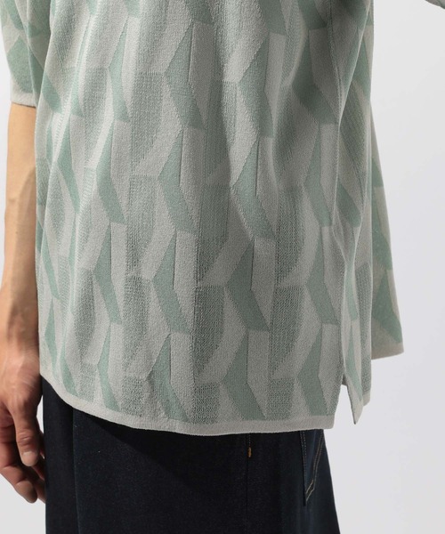 niko and...（ニコアンド）の「ジャカード幾何学ポロシャツ（ポロシャツ・メンズ・ベージュ/ネイビー/ライトグレー・MEDIUM/LARGE）」の18枚目の写真