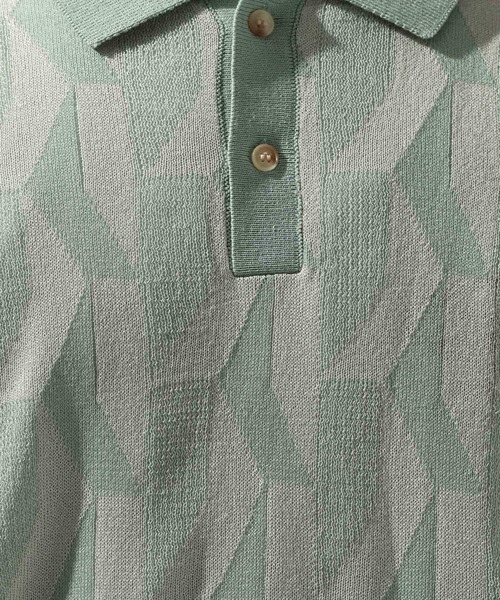 niko and...（ニコアンド）の「ジャカード幾何学ポロシャツ（ポロシャツ・メンズ・ベージュ/ネイビー/ライトグレー・MEDIUM/LARGE）」の20枚目の写真