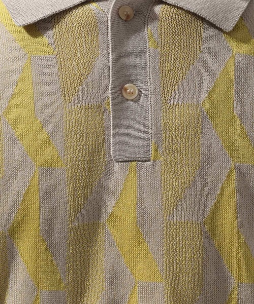 niko and...（ニコアンド）の「ジャカード幾何学ポロシャツ（ポロシャツ・メンズ・ベージュ/ネイビー/ライトグレー・MEDIUM/LARGE）」の21枚目の写真