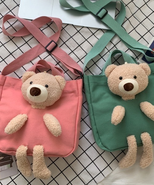 SHEPP（シープ）の「くまさんぬいぐるみ付き2WAYショルダーミニトートバッグ（トートバッグ・レディース・グリーン/ホワイト/イエロー/ピンク/ブラック・F）」の18枚目の写真