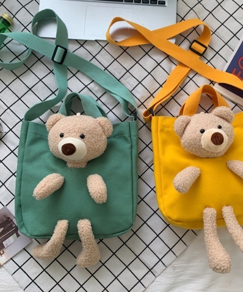 SHEPP（シープ）の「くまさんぬいぐるみ付き2WAYショルダーミニトートバッグ（トートバッグ・レディース・グリーン/ホワイト/イエロー/ピンク/ブラック・F）」の20枚目の写真