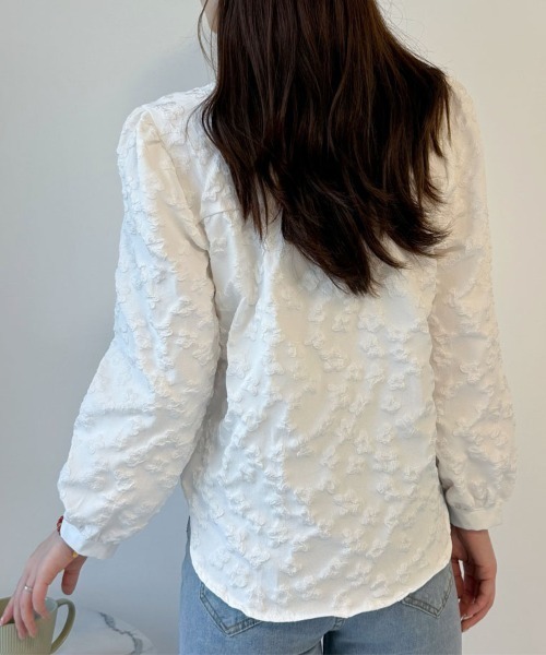 shoppinggo（ショッピングゴー）の「新作パフスリーブ ブラウストップス（シャツ/ブラウス・レディース・ホワイト・M）」の4枚目の写真