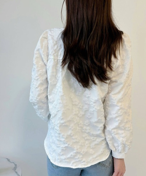 shoppinggo（ショッピングゴー）の「新作パフスリーブ ブラウストップス（シャツ/ブラウス・レディース・ホワイト・M）」の5枚目の写真