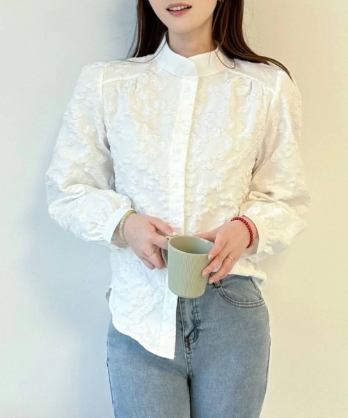 shoppinggo（ショッピングゴー）の「新作パフスリーブ ブラウストップス（シャツ/ブラウス・レディース・ホワイト・M）」の10枚目の写真