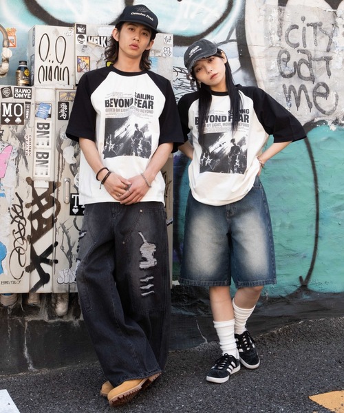 WEGO(ウィゴー)の「WEGO/ヴィンテージライクラグラングラフィックT(Tシャツ/カットソー・メンズ・ブラウン系その他/ブラック系その他・MEDIUM/LARGE)」の3枚目の写真